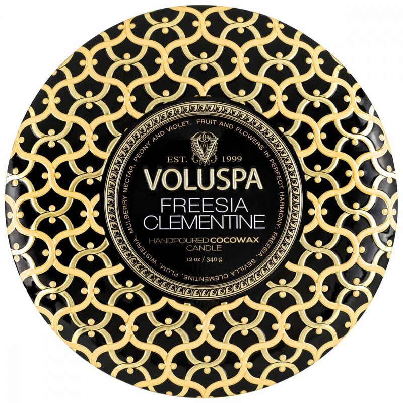 Voluspa Freesia Clementine 3-Wick Tin Candle 40timer
