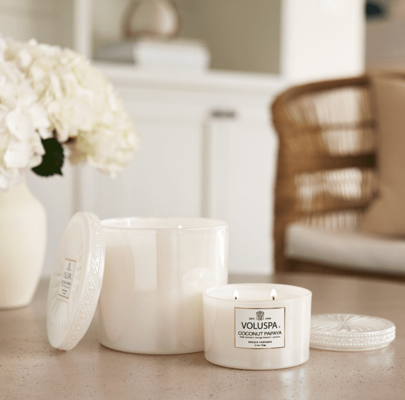 Voluspa Coconut Papaya Grand Maison Glass Candle 100timer+