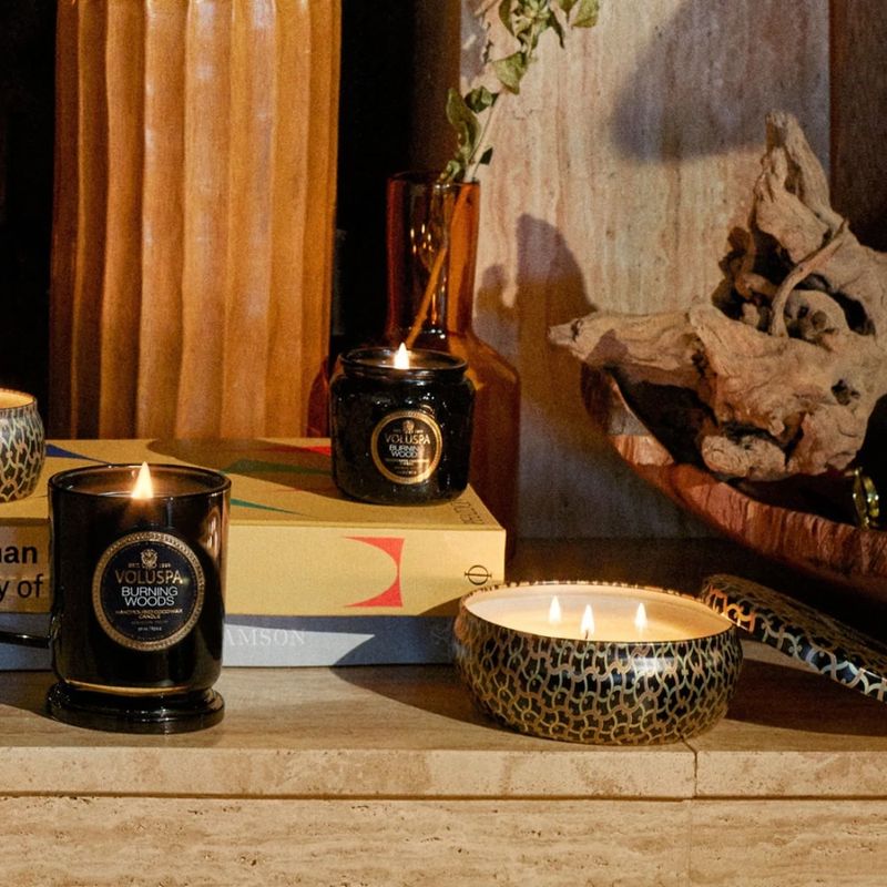 Voluspa Burning Woods 3-Wick Tin Candle 40timer