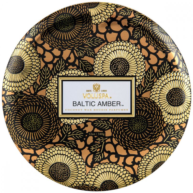 Voluspa Baltic Amber 3-Wick Tin Candle 40timer