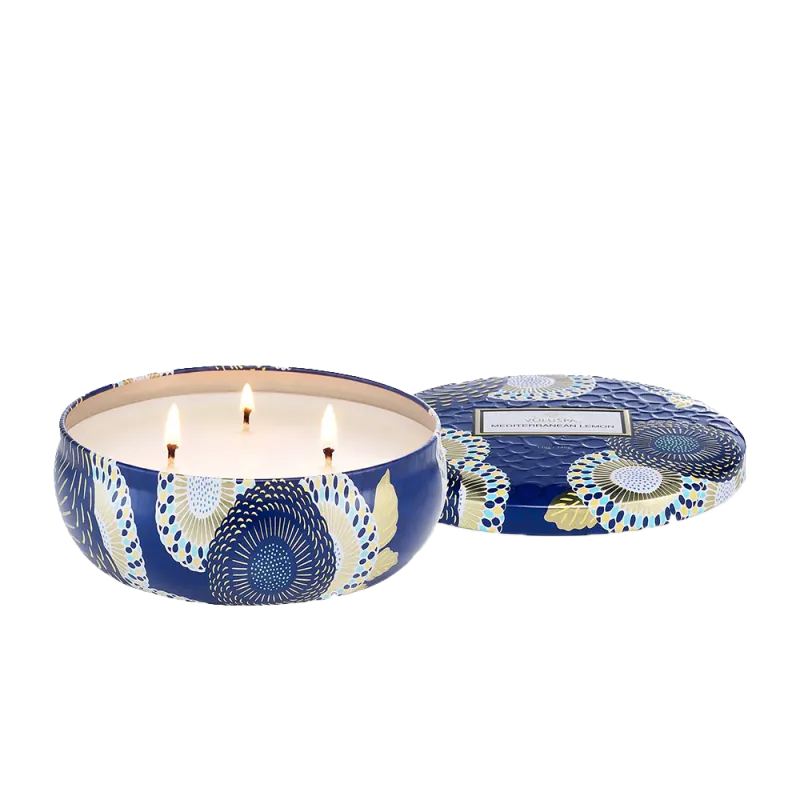 Voluspa 3 Wick Tin Candle - Mediterranean Lemon