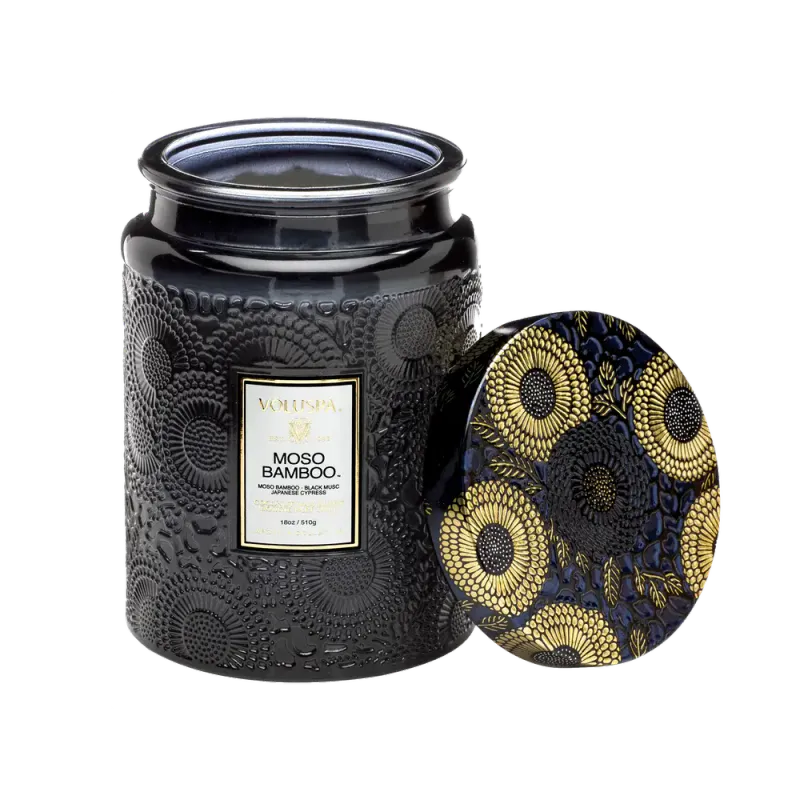 Voluspa Moso Bamboo Large Glass Jar 100timer