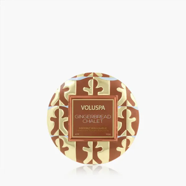 Voluspa Gingerbread Chalet Mini Tin Candle 25timer
