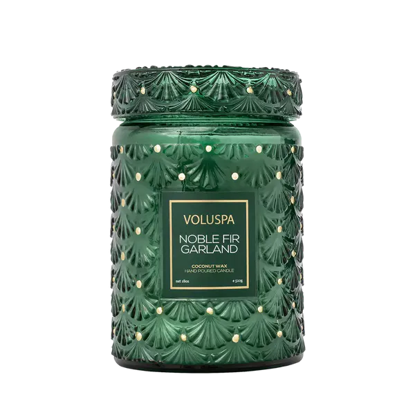 Voluspa Noble Fir Large Glass Jar Candle 113timer