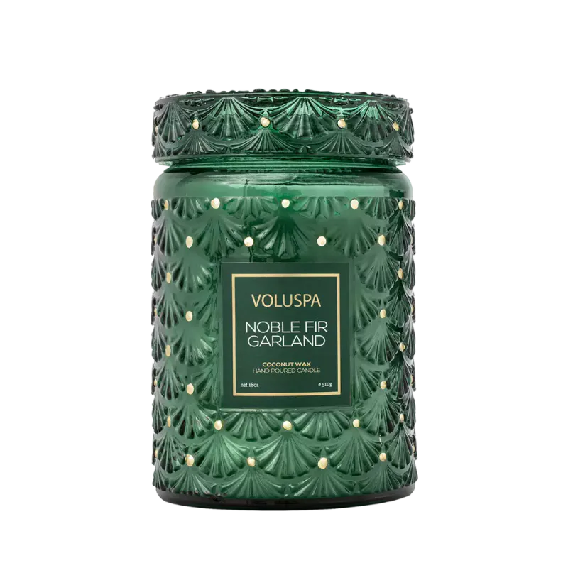 Voluspa Noble Fir Large Glass Jar Candle 113timer