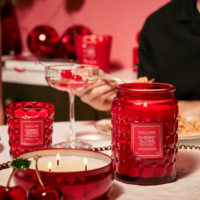 Voluspa Cherry Gloss 3-Wick Tin Candle 40timer