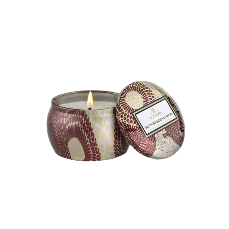 Voluspa Gilt Pomander & Hinoki Mini Tin Candle 25timer